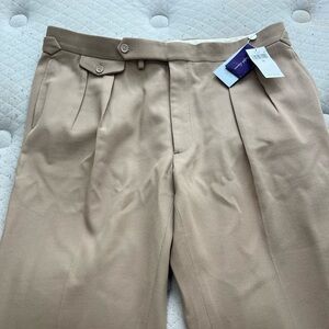Ralph Lauren Purple Label Beige Pleated Trousers